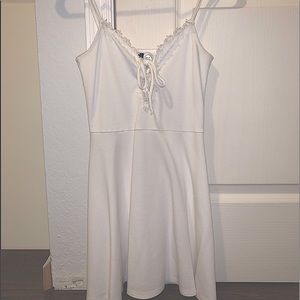 h&m white tie dress